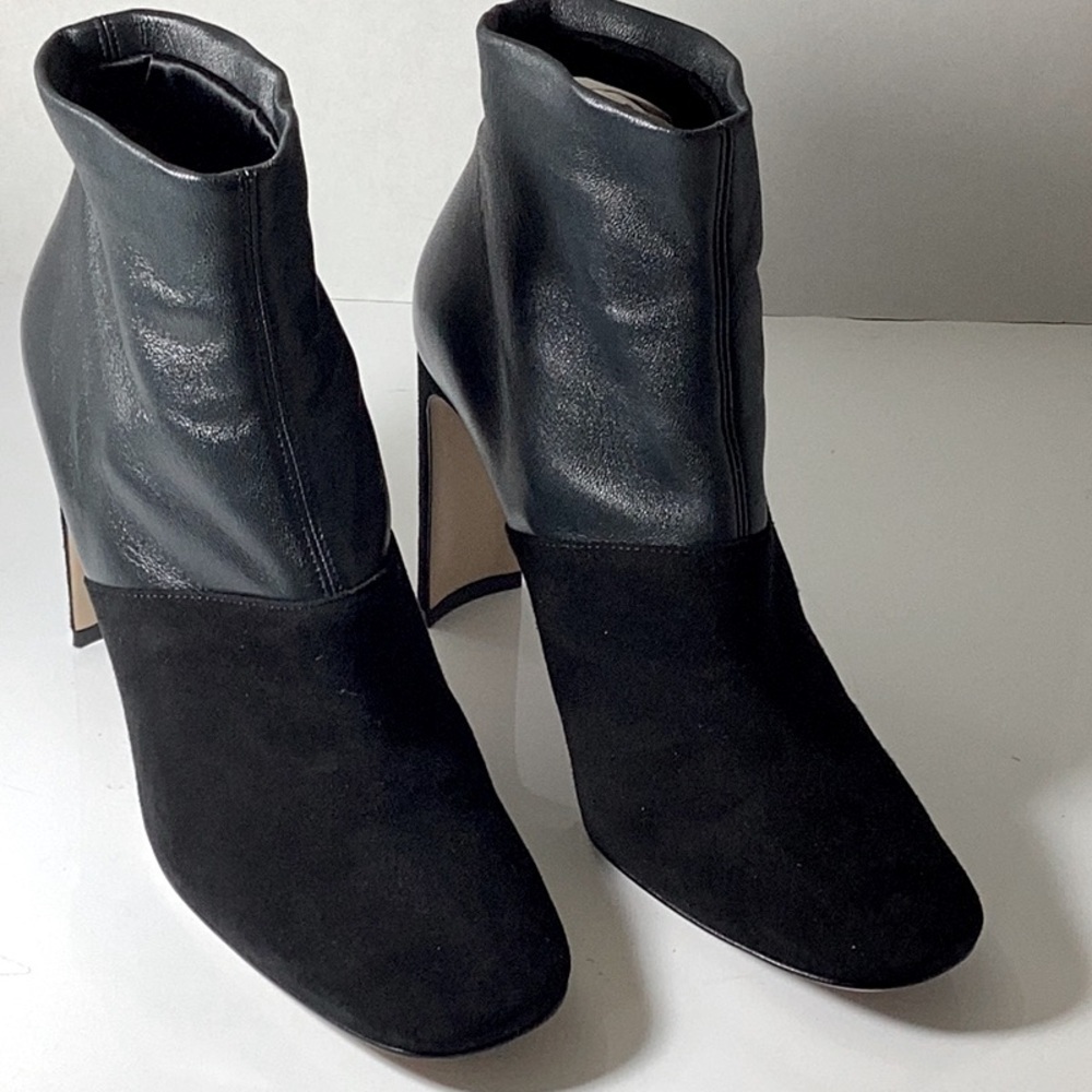 Giorgio Armani Black Leather And Suede Ankle Boots